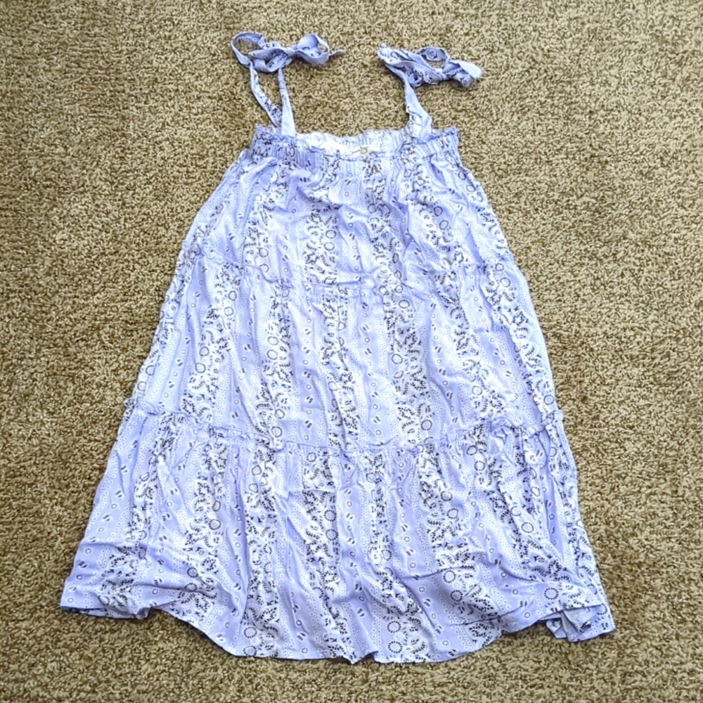 Jessica Simpson lavender black and white Paisley tie strap dress new! sm…